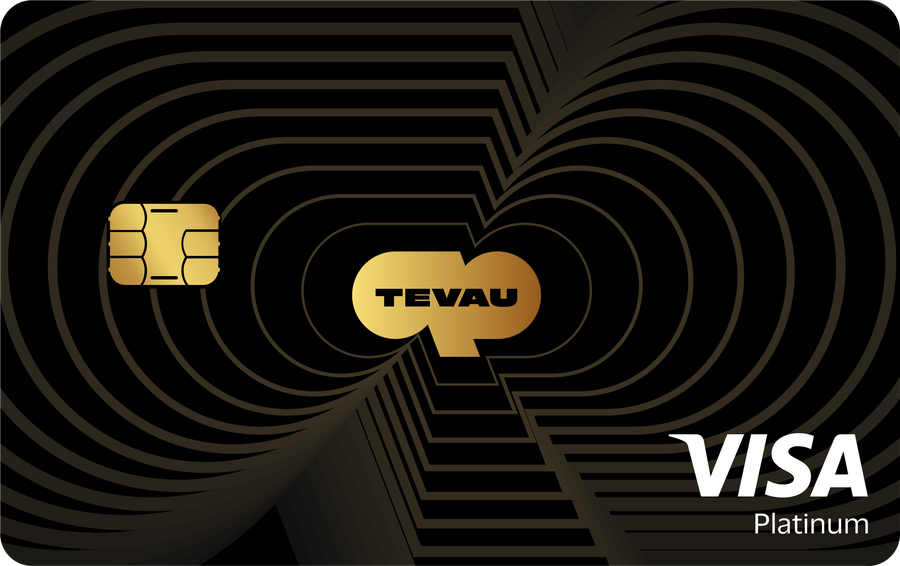 Tevau VISAプラチナブラックゴールド金属製カード